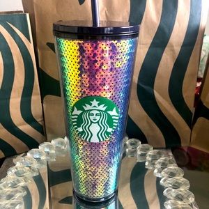 Starbucks Dark Blue Sequin Venti Cold Cup Tumbler